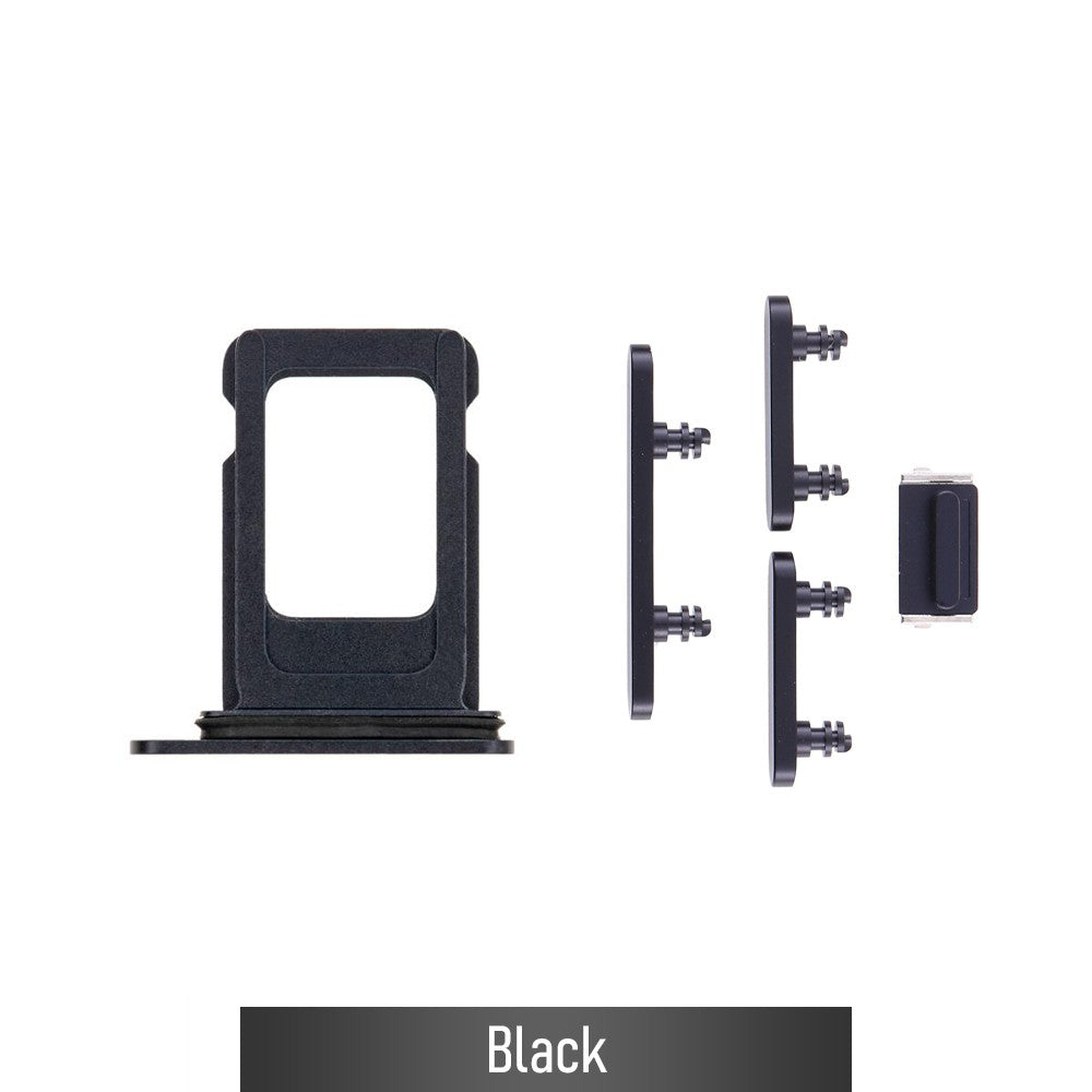 Single SIM Card Tray and Side Button for iPhone 12-Black Single SIM Card Tray and Side Button for iPhone 12-Black